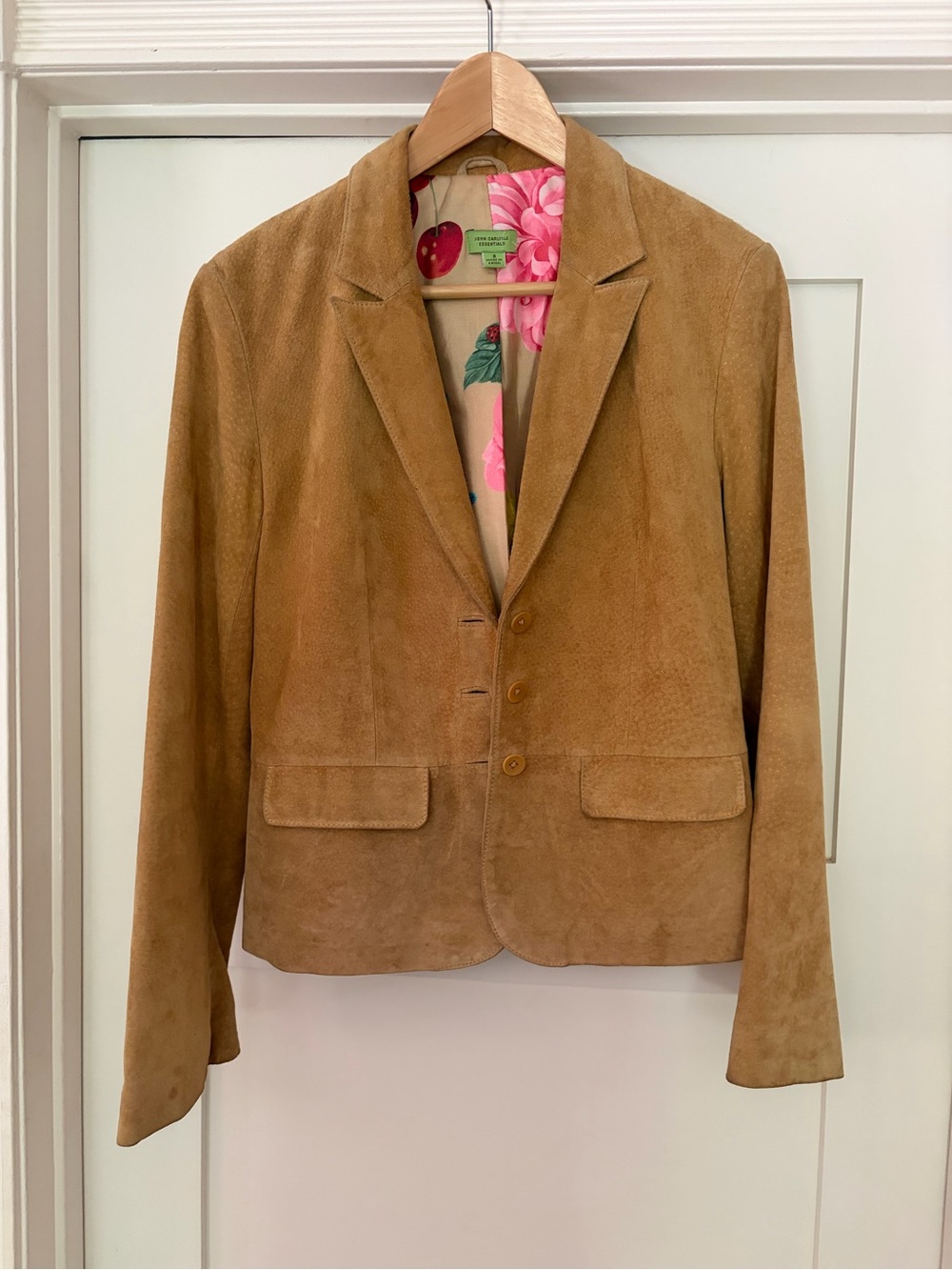 John Carlisle Tan Suede Blazer Jacket